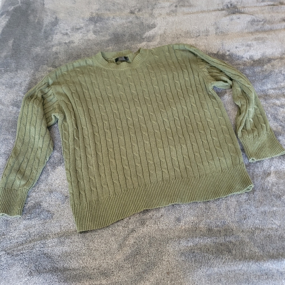 Olive Cable Knit Women's Sweater